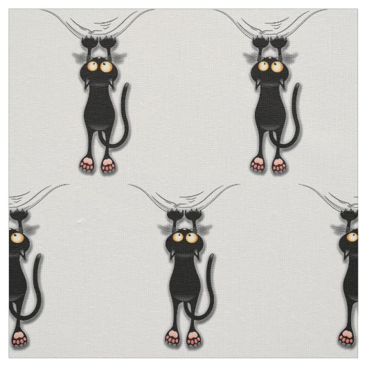Fun Black Cat Abfall Linen Fabric Stoff (Muster)