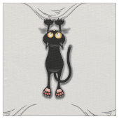 Fun Black Cat Abfall Linen Fabric Stoff (Nahaufnahme)