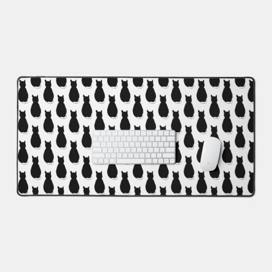 Fun Black Cat Desk Mat Schreibtischunterlage (Tastatur & Maus)