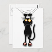 Fun Black Cat Falldown Postkarte (Vorne/Hinten)