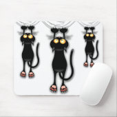 Fun Black Cat Fallend Mousepad (Mit Mouse)