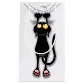 Fun Black Cat Falling Custom Gift Bag Kleine Geschenktüte (Vorderseite)