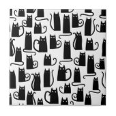 Fun Black Cat Fliese (Vorderseite)