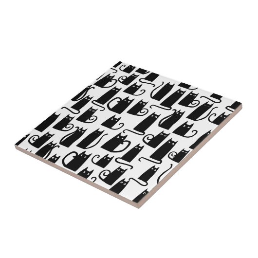 Fun Black Cat Fliese (Seite)