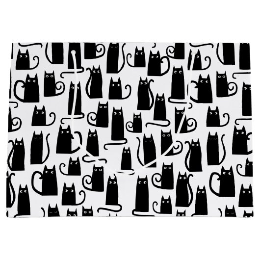 Fun Black Cat Große Geschenktüte (Vorderseite)