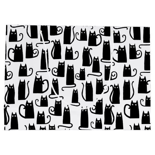 Fun Black Cat Große Geschenktüte (Rückseite)
