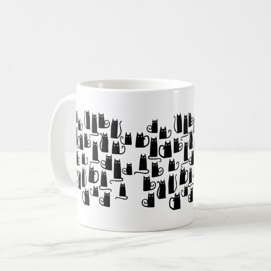 Fun Black Cat Kaffeetasse (Vorderseite Links)
