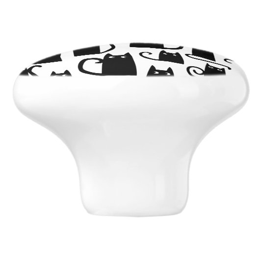 Fun Black Cat Keramikknauf (Seitenansicht)