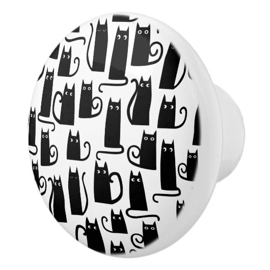 Fun Black Cat Keramikknauf (Rechts)