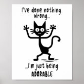Fun Black Cat Meme Funny Cat Puns Poster (Vorne)