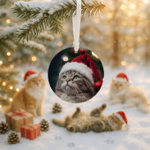 Fun Black Cat Meowy Weihnachtsbaum Keramik Ornament