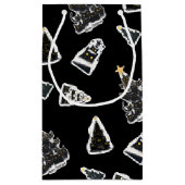 Fun Black Cat Meowy Weihnachtsbaum Kleine Geschenktüte (Rückseite)