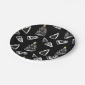 Fun Black Cat Meowy Weihnachtsbaum Pappteller (Schrägansicht)