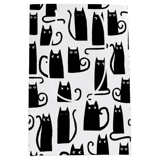 Fun Black Cat Mittlere Geschenktüte (Vorderseite)