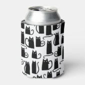 Fun Black Cat Pattern Dosenkühler (Kanne Vorderseite)