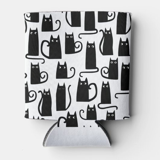 Fun Black Cat Pattern Dosenkühler (Vorderseite)