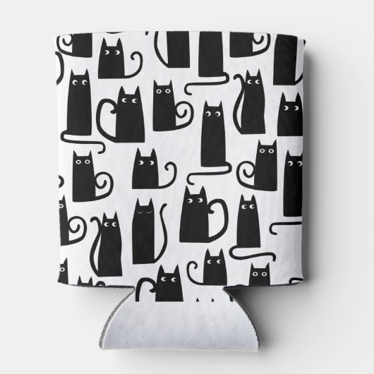 Fun Black Cat Pattern Dosenkühler (Rückseite)