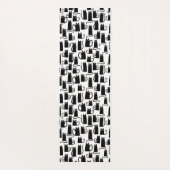 Fun Black Cat Pattern Yogamatte (Rückseite)
