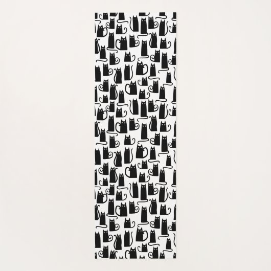 Fun Black Cat Pattern Yogamatte (Rückseite)
