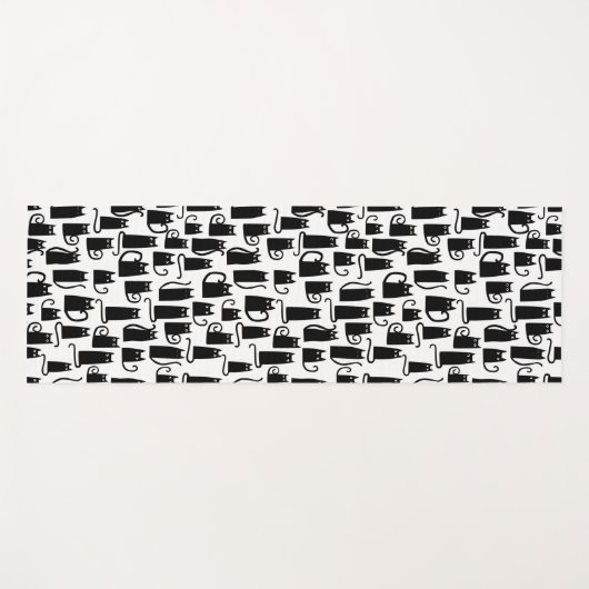 Fun Black Cat Pattern Yogamatte (Vorderseite (Horizontal))