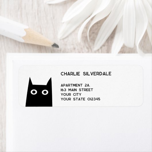 Fun Black Cat Rücksendeadresse (Insitu)