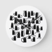 Fun Black Cat Runde Wanduhr (Vorderseite)