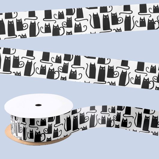 Fun Black Cat Satinband