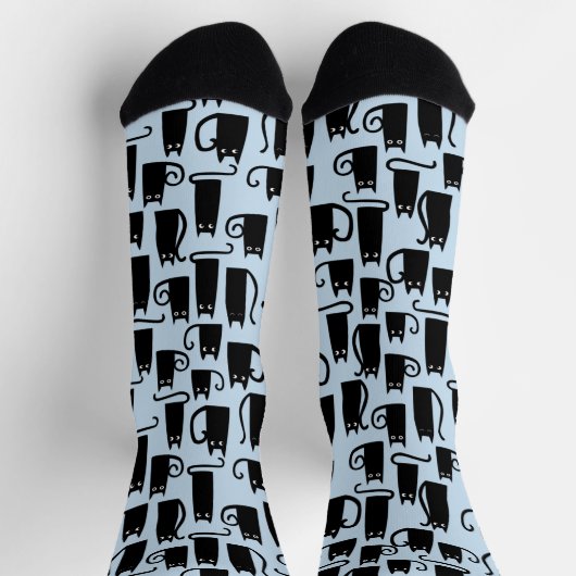 Fun Black Cat Socken (Oben)