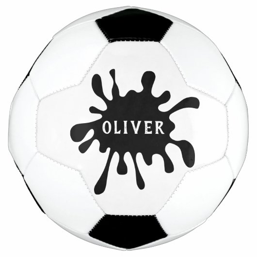 Fun Black Color Splash Name Kid`s Fußball (Vorderseite)
