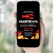 Fun Black Crawfish Boil 3 Foto Graduation Party Einladung