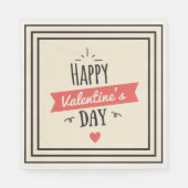 Fun Black Cream Red Valentinstag Napkins Serviette (Vorderseite)