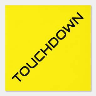 Fun Black Diagonal TOUCHDOWN Text auf Hellgelb Tapete