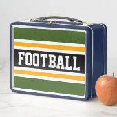 Fun Black Forest Green Yellow FUSSBALL Streifen Metall Brotdose (Beispiel)