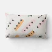 Fun Black Gepunktet Lumbar Pillow Kissen Für Draußen (Rückseite)