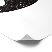 FUN BLACK GLITZER MUSTACHE POSTER (Ecke)