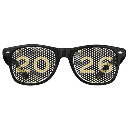 Fun Black Gold 2025 Silvester-Party Partybrille (Vorderseite)