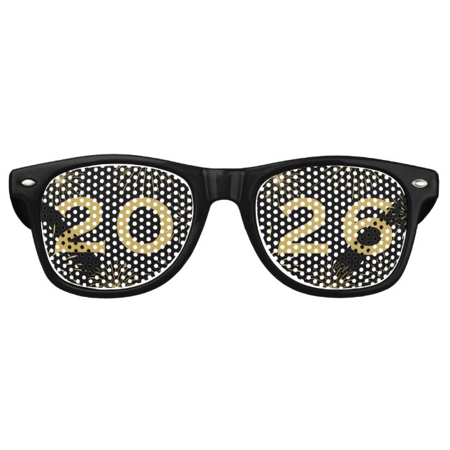 Fun Black Gold 2025 Silvester-Party Partybrille (Vorderseite)
