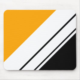 Fun Black Golden Yellow White Sleant Racing Streif Mousepad
