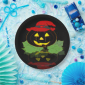 Fun Black Halloween-Party Jack O'Lantern Pappteller (Party)