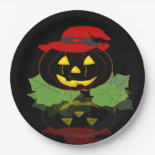 Fun Black Halloween-Party Jack O'Lantern Pappteller (Vorderseite)