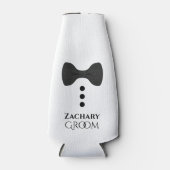 Fun Black Krawatte Groom Wedding Foam Flasche Cool Flaschenkühler (Vorderseite)