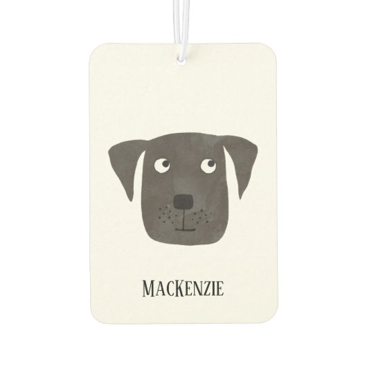 Fun Black Labrador Retriever Dog Personalisiert Autolufterfrischer (Rückseite)