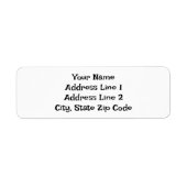 Fun Black Letters on White, Schlicht Address Label (Vorne)