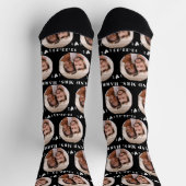 Fun Black Newlywed Couple Foto Pattern Socken (Oben)