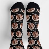 Fun Black Newlyweds Foto Pattern Socken (Oben)