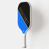 Fun Black Orange Blue Diagonal Slant Pickleball Schläger (Links)