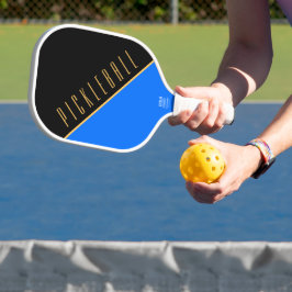 Fun Black Orange Blue Diagonal Slant Pickleball Schläger