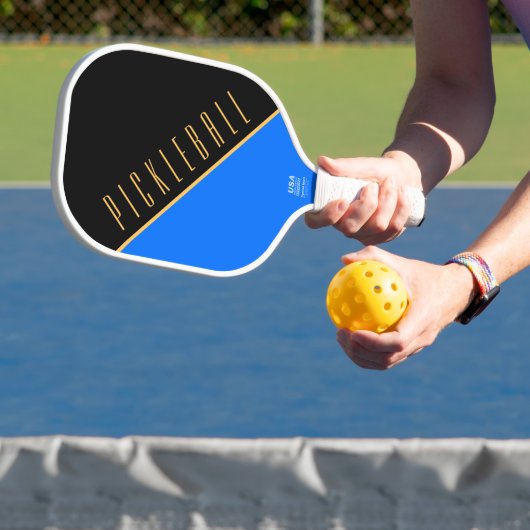 Fun Black Orange Blue Diagonal Slant Pickleball Schläger (InSitu)