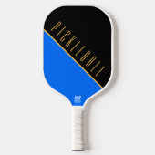 Fun Black Orange Blue Diagonal Slant Pickleball Schläger (Vorderseite)