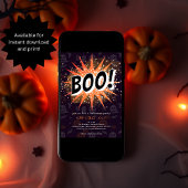 Fun Black & Orange Boo Halloween Einladung
